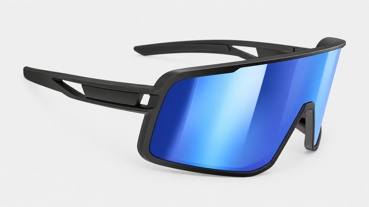 Occhiali sportivi con lente blu specchiata