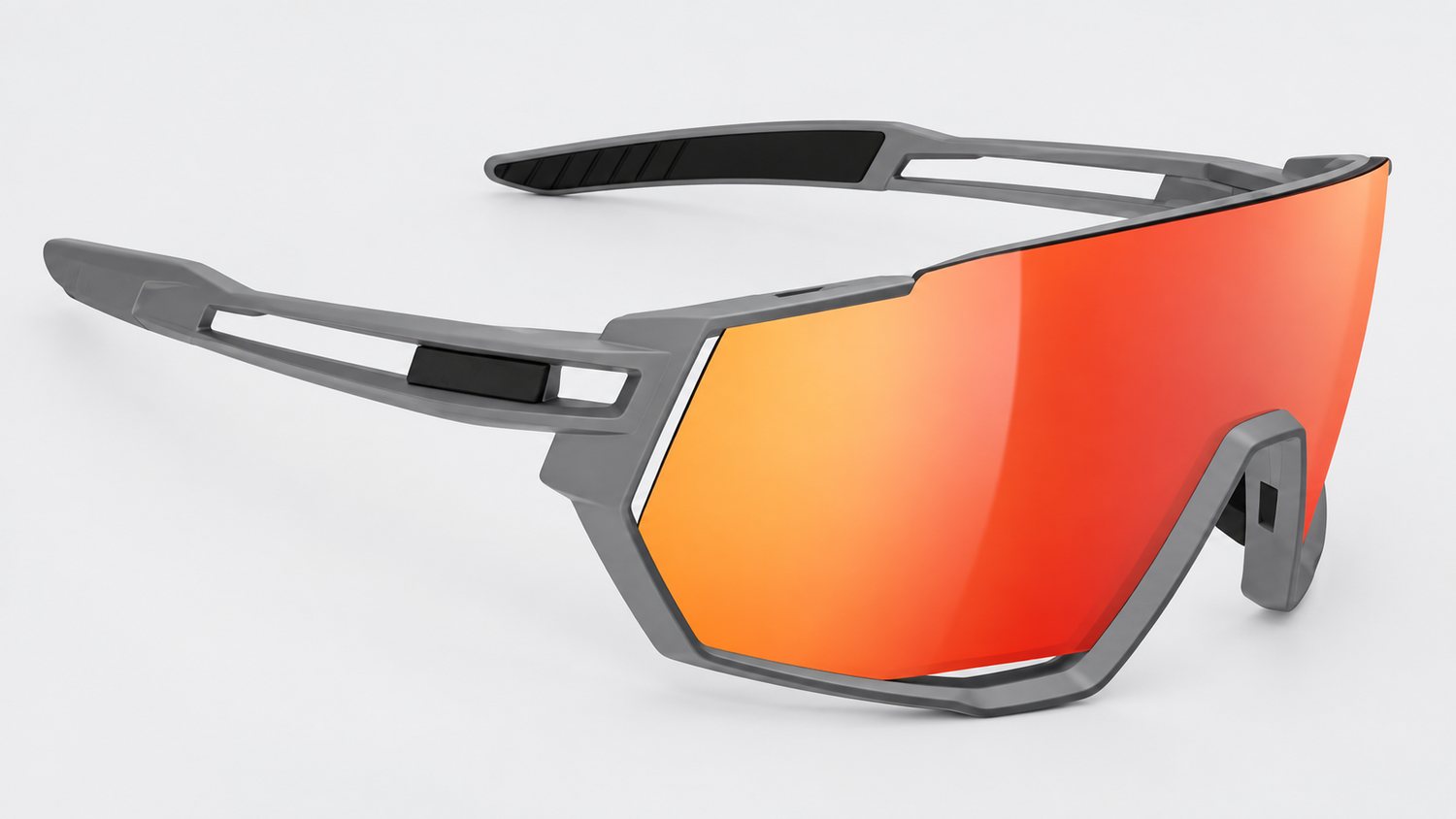 Occhiali sportivi con lente arancio specchiata